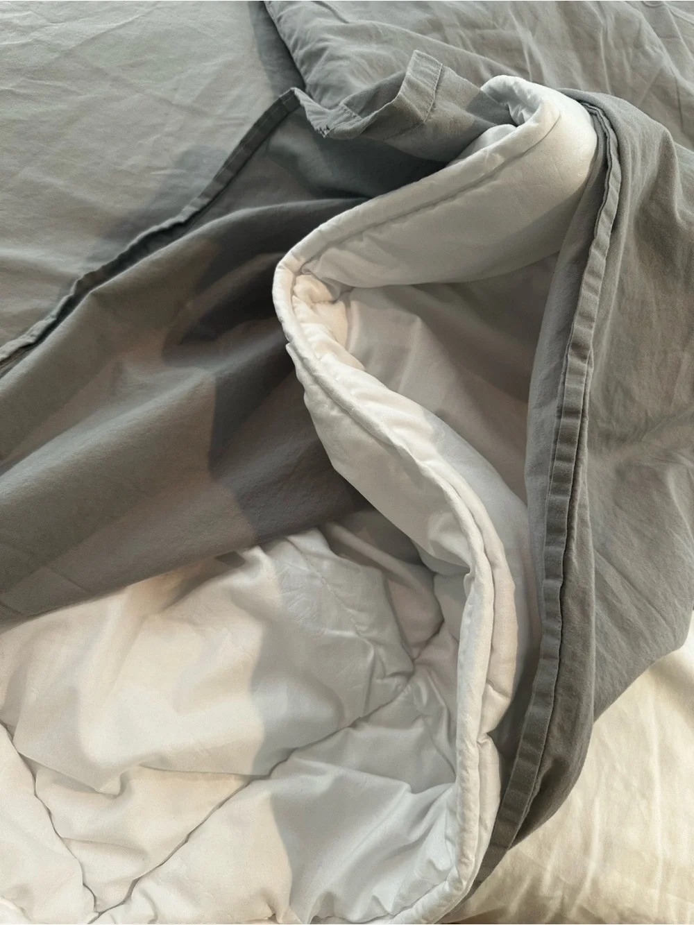 H&M Light Gray Cotton King Size Duvet Cover